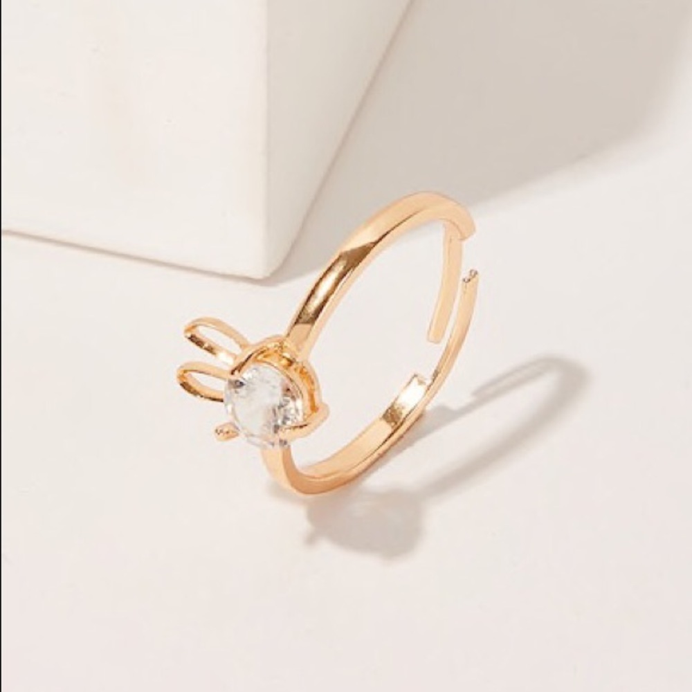 🆕Gold rhinestone bunny ring - Picture 3 of 4